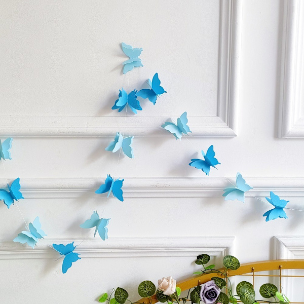 5kpl Butterfly Garland Riippuva lippu lippu PUNAINEN Red