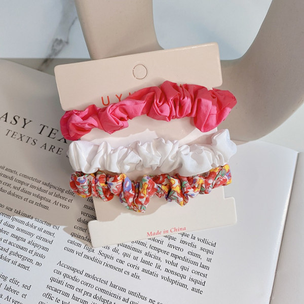 3 kpl Chiffon Lanka Scrunchies Hiukset Kuminauhat PINK Pink