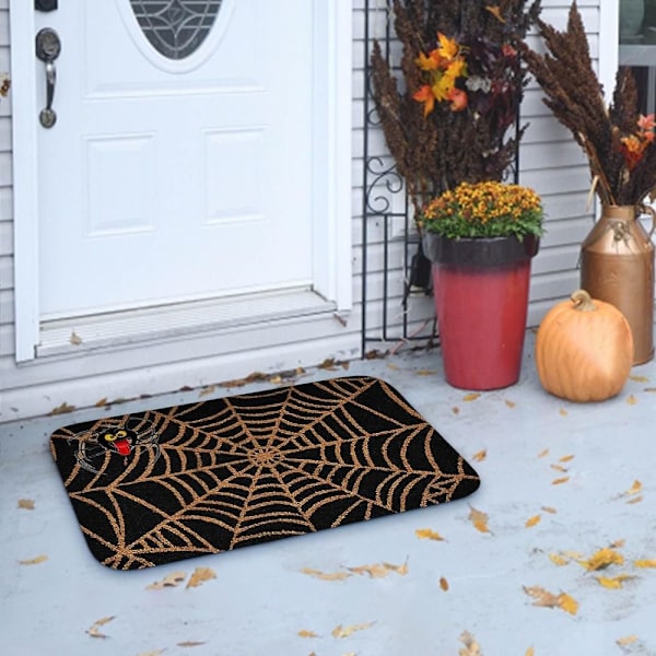 Happy Halloween Dørmåtte Spider Web Rug 4 4 4