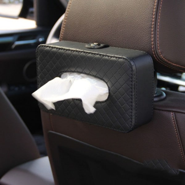 Car Tissue Box Tissue Holder SORT STRAP-ON VERSION STRAP-ON Black Strap-on version-Strap-on version