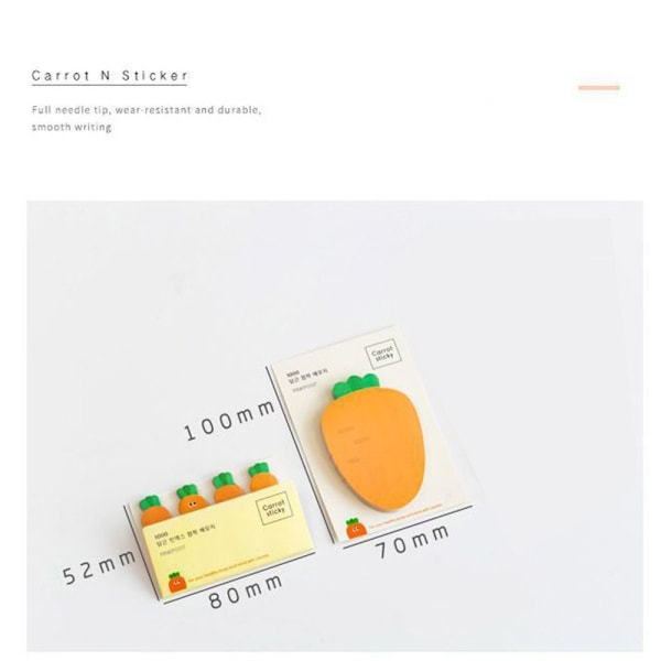 2stk Sticky Notes Gulerod Memo Note LILLE LILLE small