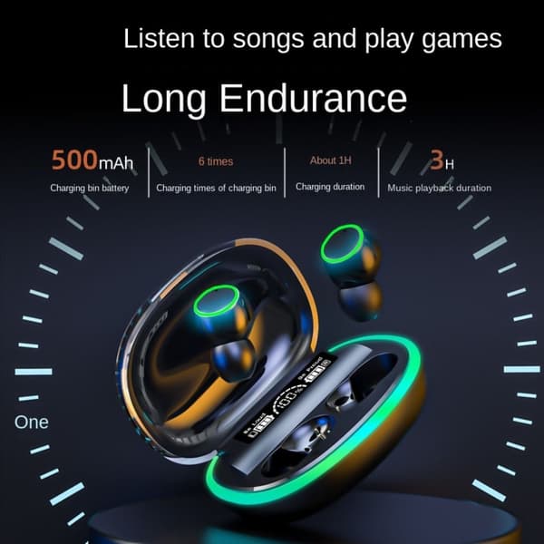 Trådløst headset spil øretelefoner SORT black