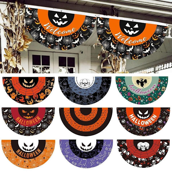 Halloween Fläktformad banner Halloween Bunting Flag STIL 9 Style 9