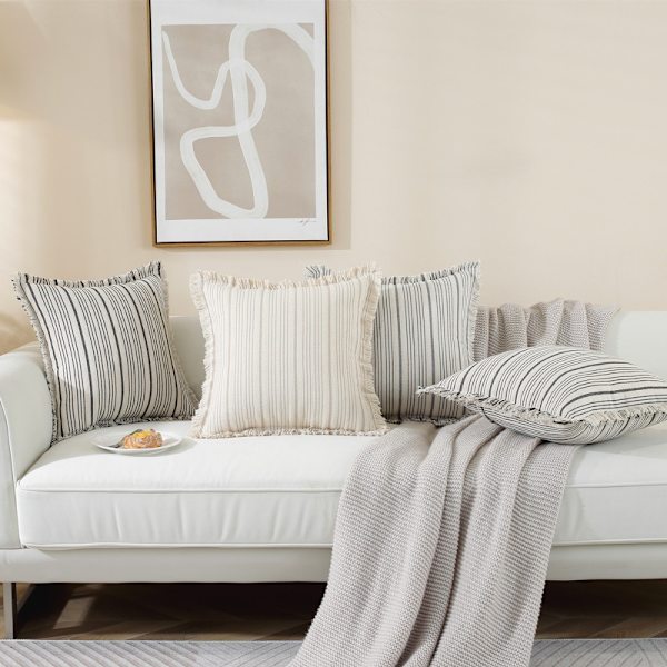 2 stk. Pudebetræk med frynser blødt pudebetræk gray 2pcs-2pcs