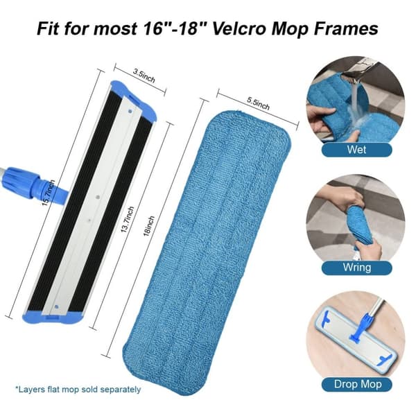 3 stk Microfiber erstatningsmoppepuder Genanvendelige moppehoveder til