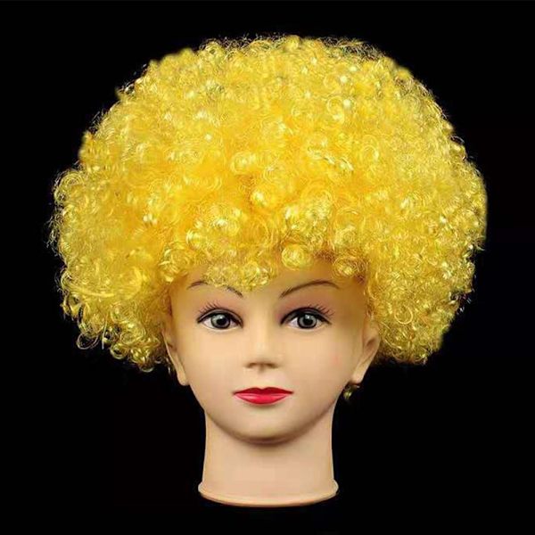 Musta Afro Curly Peruukki Värikkäät Peruukit MULTICOLOR multicolor