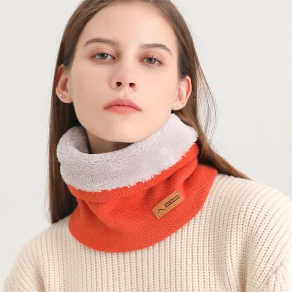 Snood Hals Stickad Halsduk BLÅ blue