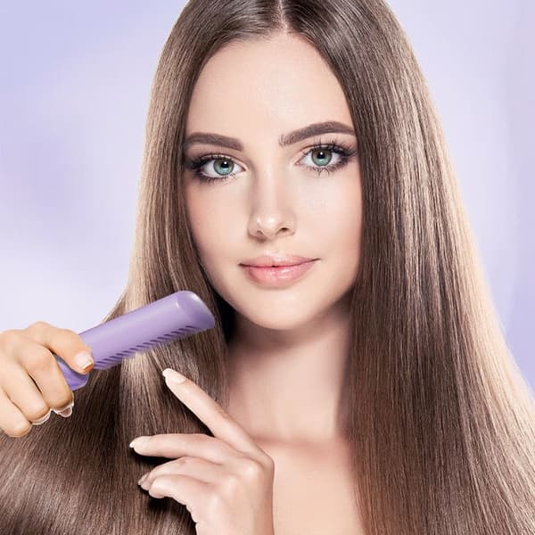 Retting Curling Brush Hår Hot Comb BLÅ blue
