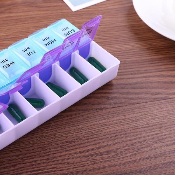 7 Days Pill Box 14 Grids Tablet Dispenser