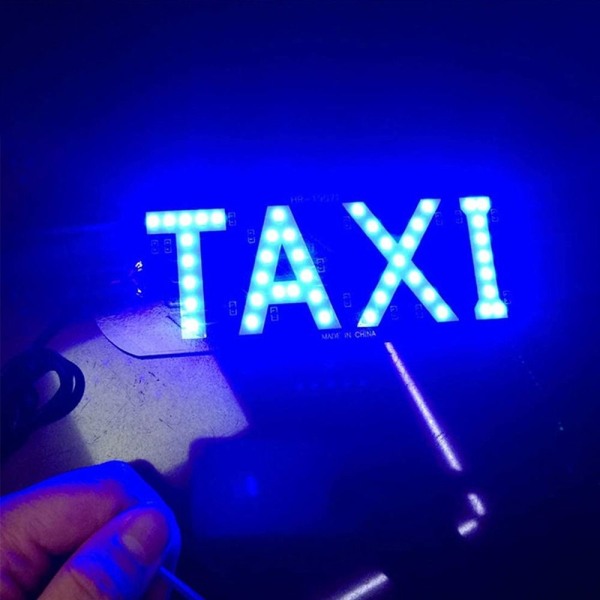 LED Taxi Lys Bil Signal Lampe RØD RØD red