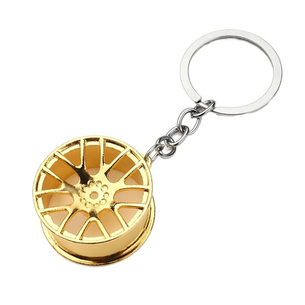Wheel Tire Style Nøkkelring Hjulnav Nøkkelring GULL Gold