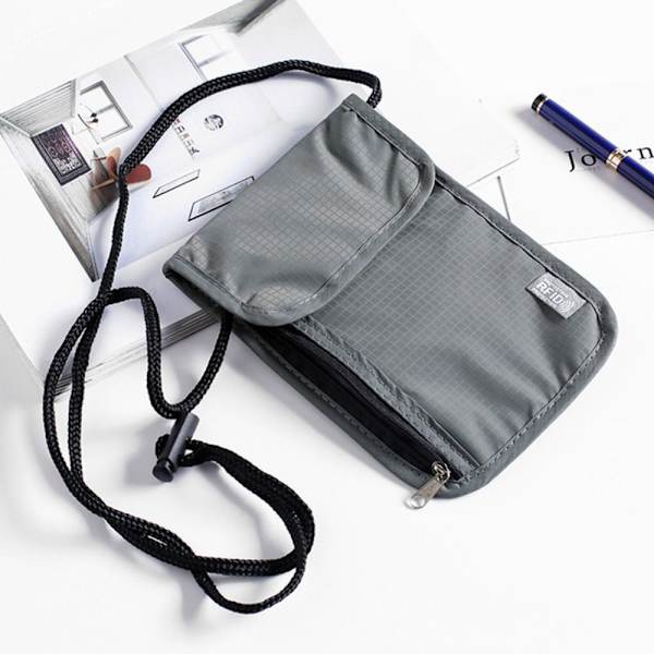 RFID Passi ID Laukku Asiakirjapussi HARMAA grey