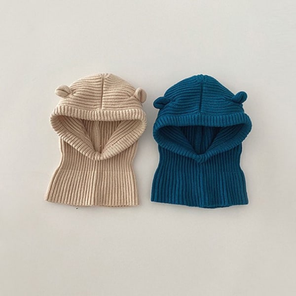 Baby strikket lue Skjerf Baby Bonnet Cap GRÅ grey