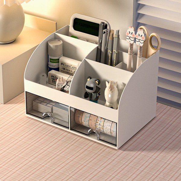 Office Desktop Opbevaringsboks Lille skuffe Opbevaringsskab HVID White