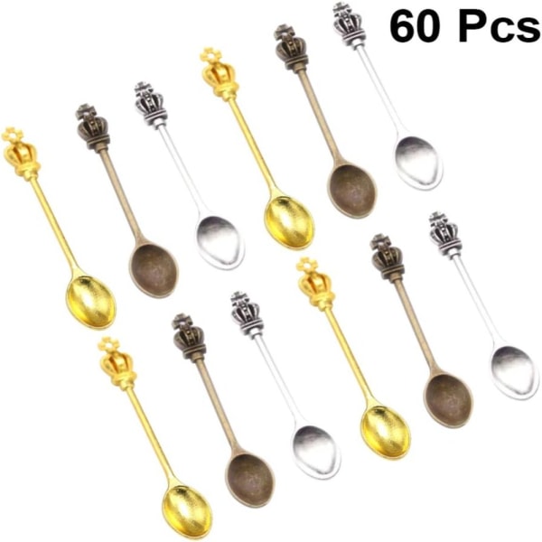 60 STK Vintage Alloy Spoon Charms Antikke Kichten Spoon Anheng