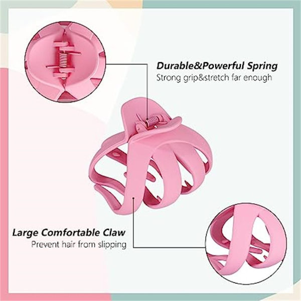 Octopus Hair Claws Hårkjeveklemmer LYSROSA Light Pink