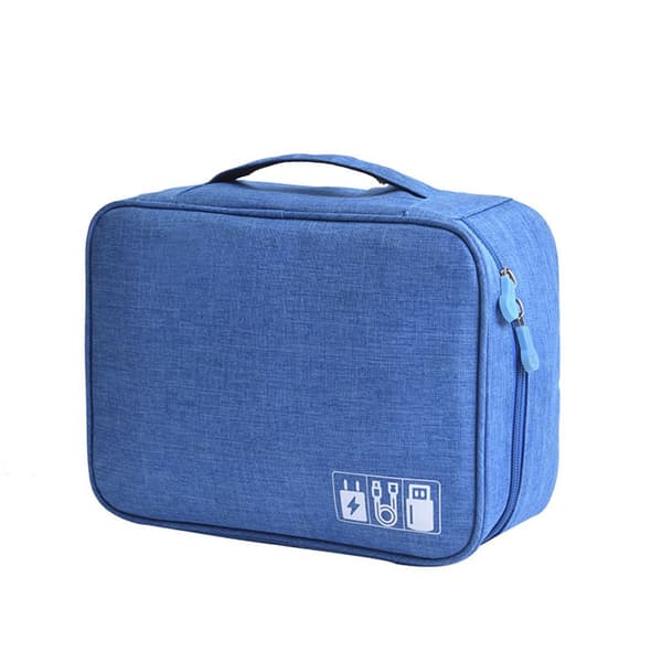 Förvaringsväska Organizer USB -datakabel LIGHT BLUE Light Blue