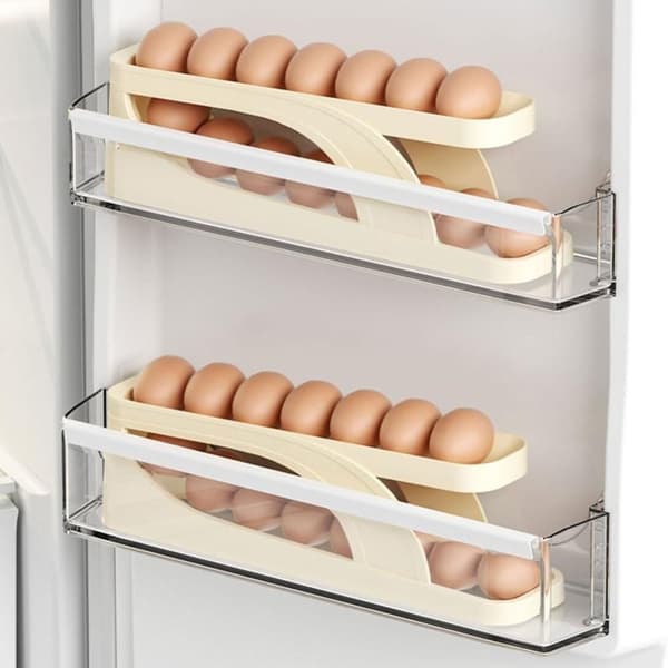 Kjøleskap Egg Dispenser Rulle Egg Rack Egg Oppbevaringsboks