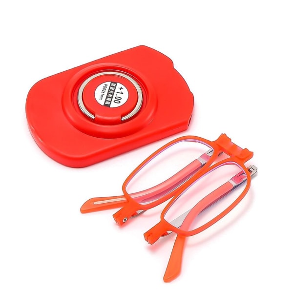 Anti-Blue Light Läsglasögon Vikbara glasögon RÖDA Red Strength 200