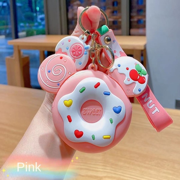 Cherry Donut -lompakkokuulokelaukku PINK Pink