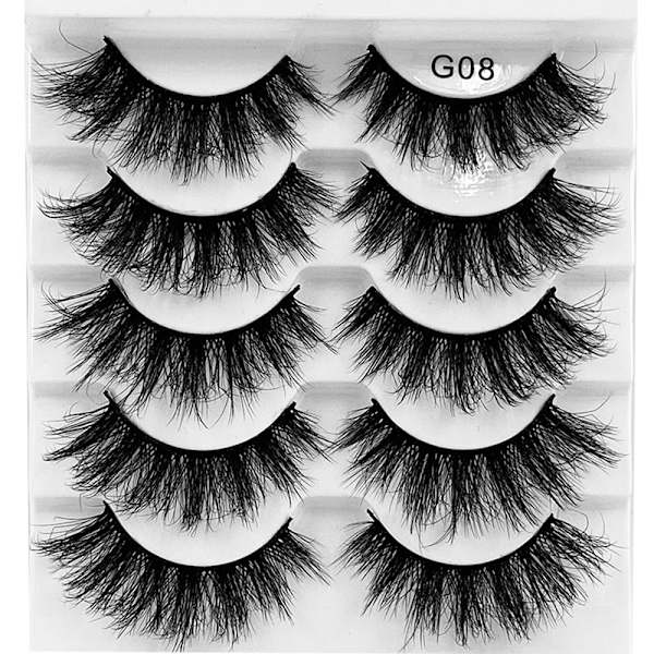 SKONHED 5 Par Falska Fransar 8D Faux Mink G08 G08