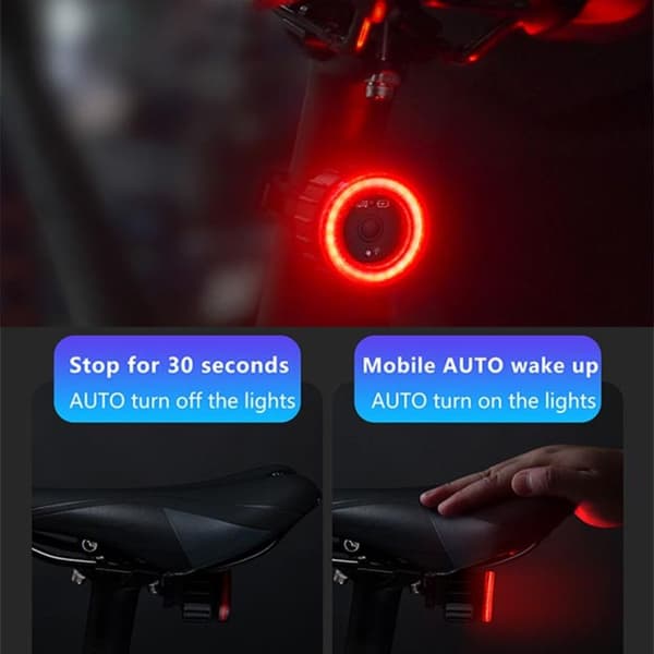 Cykel Smart Auto Brake Sensing Light Cykelbaglygte
