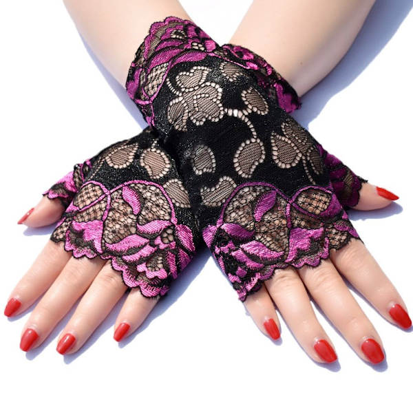 Spetshandskar Half Finger Handskar ROSE RED Rose Red