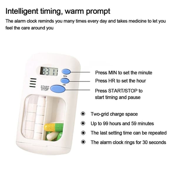 Smart Påminnelse Pill Box Medicin Case Tablettdispenser