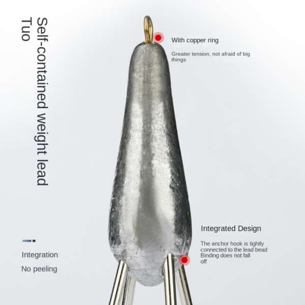 1/2 STK Bly Sinker Vekt Fiskekrok Fiske Diskant kroker 2pcs3Hook-30g