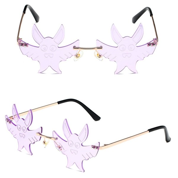 Bat Shaped Solbriller Goth Briller GRÅ PINK GRÅ PINK Gray Pink