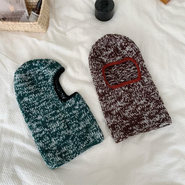 Stickade mössor Balaclava Mask KAFFE Coffee