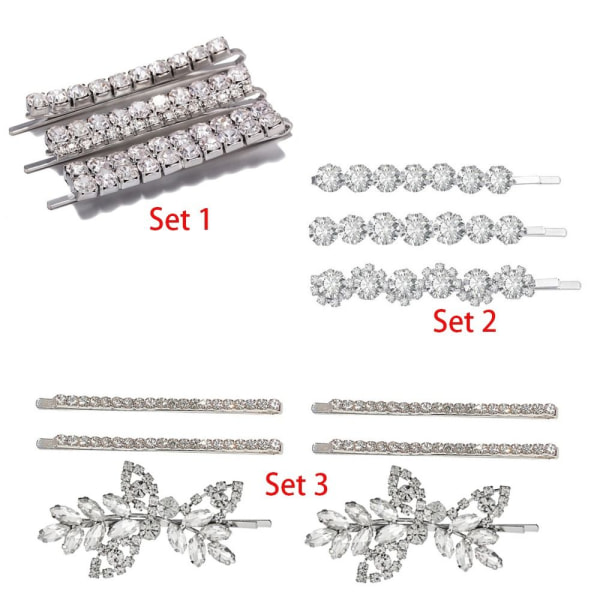 Rhinestones Hårnåler Hårklemmer sett SETT 1 SETT 1 set 1