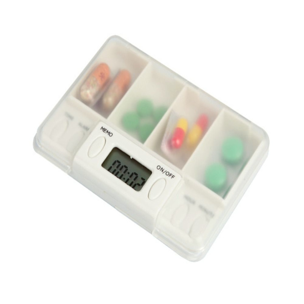 Pill Box 4 Grid VIT White