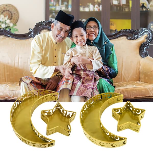 Eid Mubarak Brickfatall Set Serveringsfat GULDSTIL 2 SET