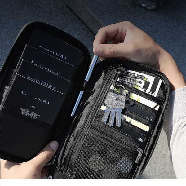 Reseplånbok Dragkedja GRÅ grey
