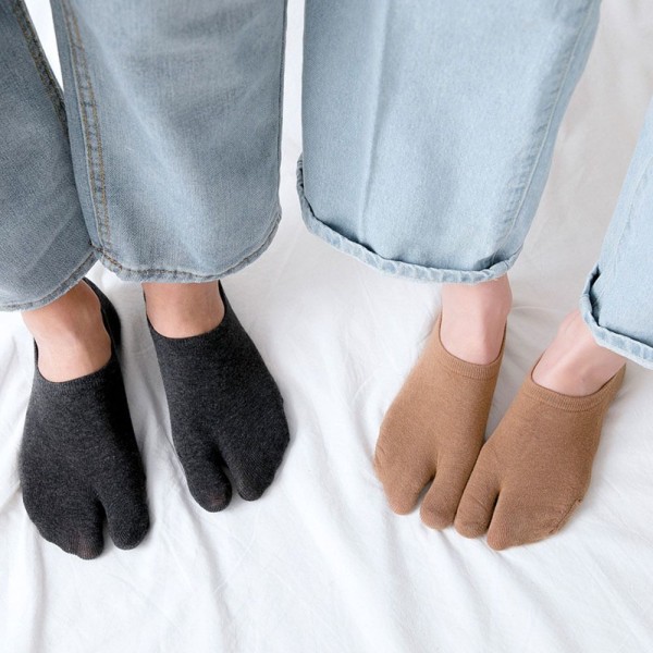 Par Sandalstrumpor med delad tå Sockor MÖRKGRÅ Dark gray