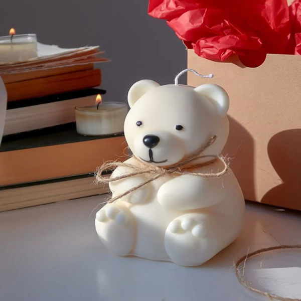 Bear Candle Form 3D Art Wax Form L L