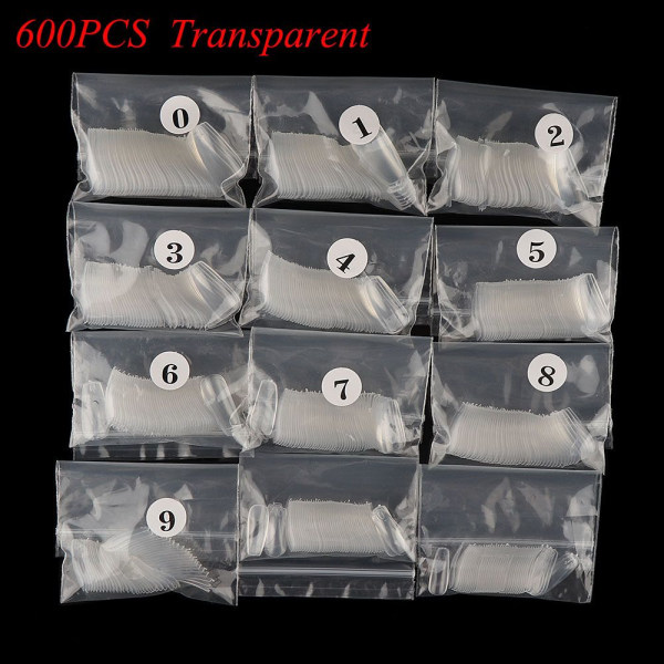 100/600st False Ballerina Nails Full Cover TRANSPARENT 600PCS transparent 600PCS