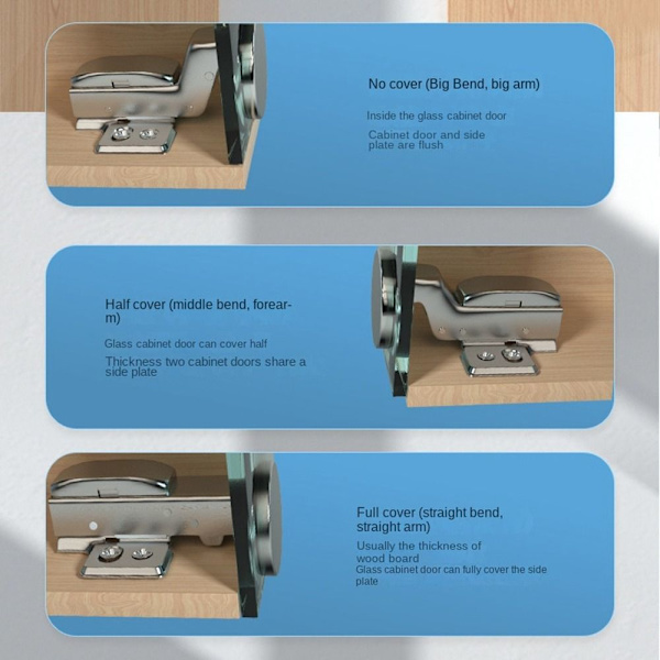 Glasdør Buffer Hængselskab Hængsel Clip STYLE 1 STYLE 1 Style 1