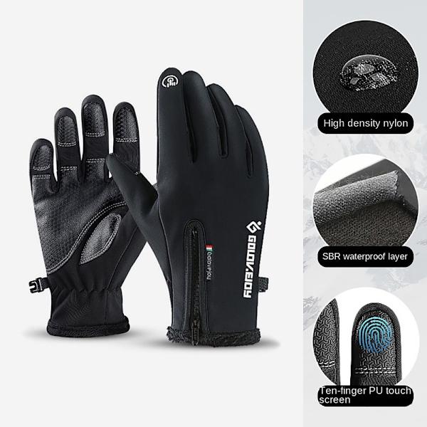 Vinter taktiske handsker Opvarmede fleecinghandsker SORT XL BLACK XL