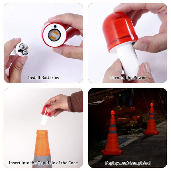 4-pack LED-trafikkonljus Nödblinkande varningsljus
