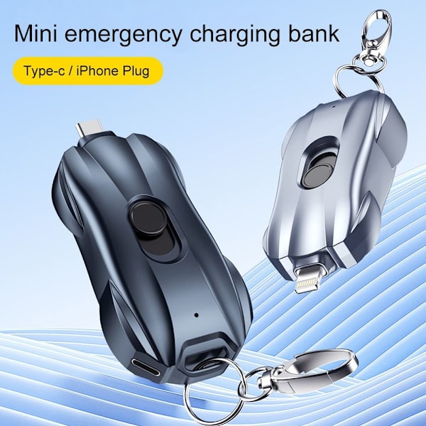 Bærbar Power Bank Nødoplader SØLV TIL IPHONE Silver for iPhone