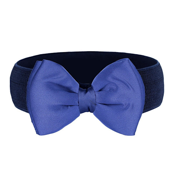Bred stretch midjebälte Bowknot midjeband MÖRKBLÅT dark blue