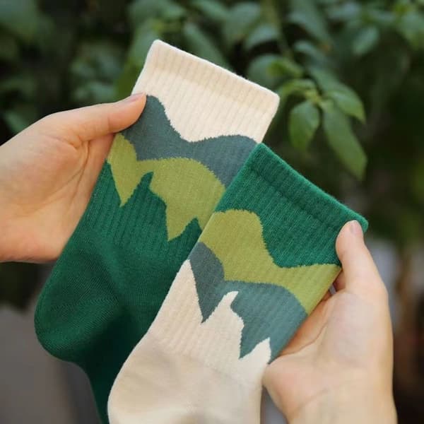 Asymmetriske parlager bomullsstrømper 4 STK 4 STK 4pcs