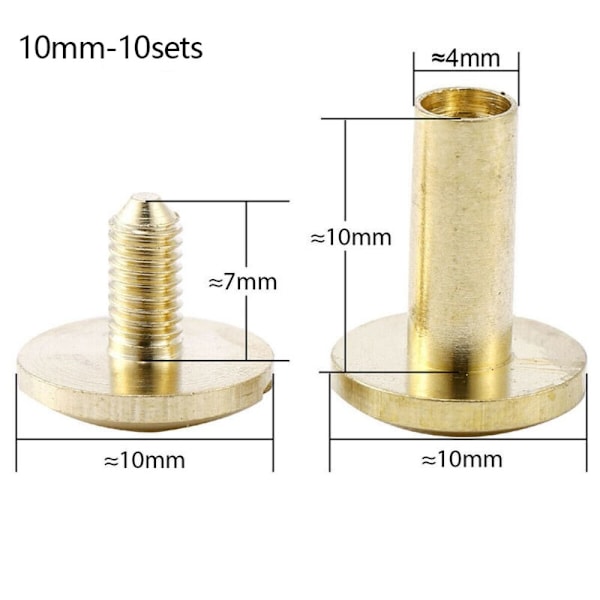 10 stk Arc Bælte Skrue Læder Craft 10MM10SÆT 10SÆT 10mm10sets