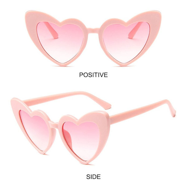6 STK Hjerteformede Solbriller Love Heart Solbriller 6 STK - PINK 6Pcs - Pink