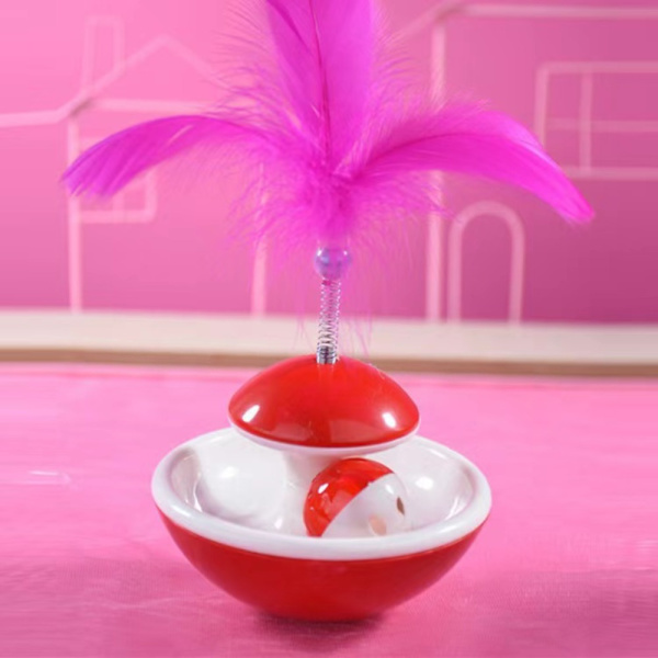 Pet Cat Legetøj Fjer Tumbler RØD red