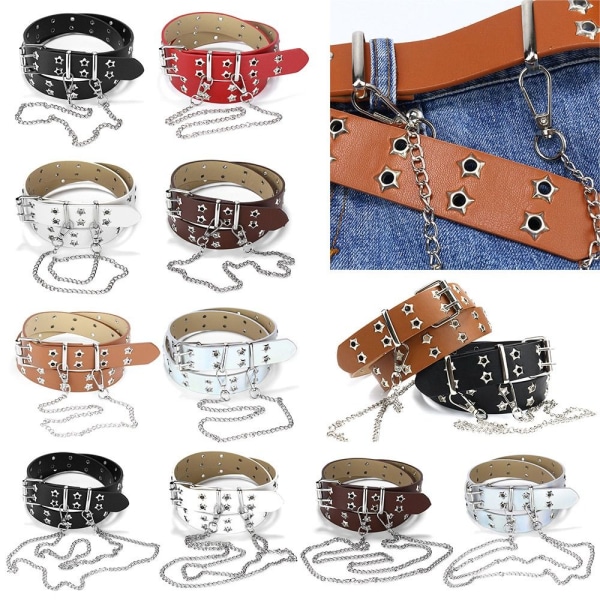Punk taljebælte Goth linning HVID STYLE2 STYLE2 White Style2-Style2