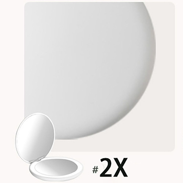 Led Makeup Mirror Compact Mirror VALKOINEN 2X 2X WHITE 2X-2X