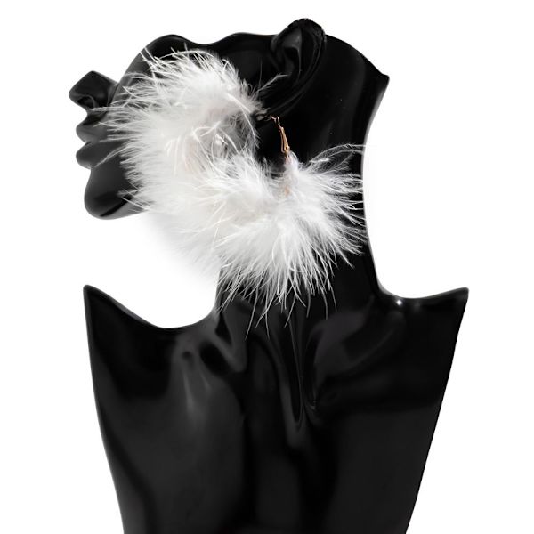 Höyhenkaulakoru korut kaulakoru MUSTA-KORVAKORU MUSTA-KORVAKORU Black-Earrings